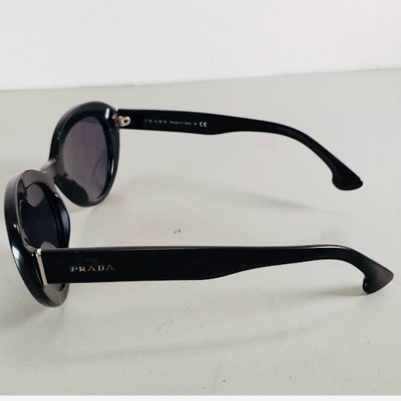 Prada Women's SPR15Q Oval Cat-eye Sunglasses, Black - Picture 4 of 10